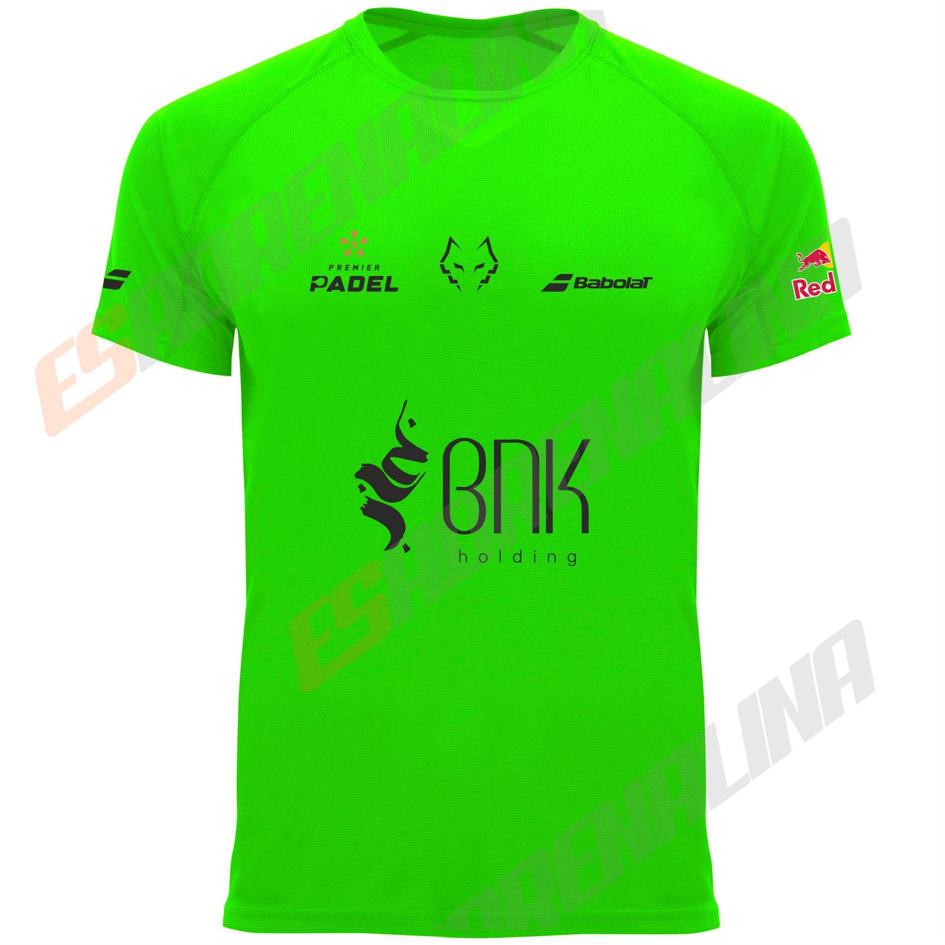 camiseta de padel verde lebron frontal personalizada