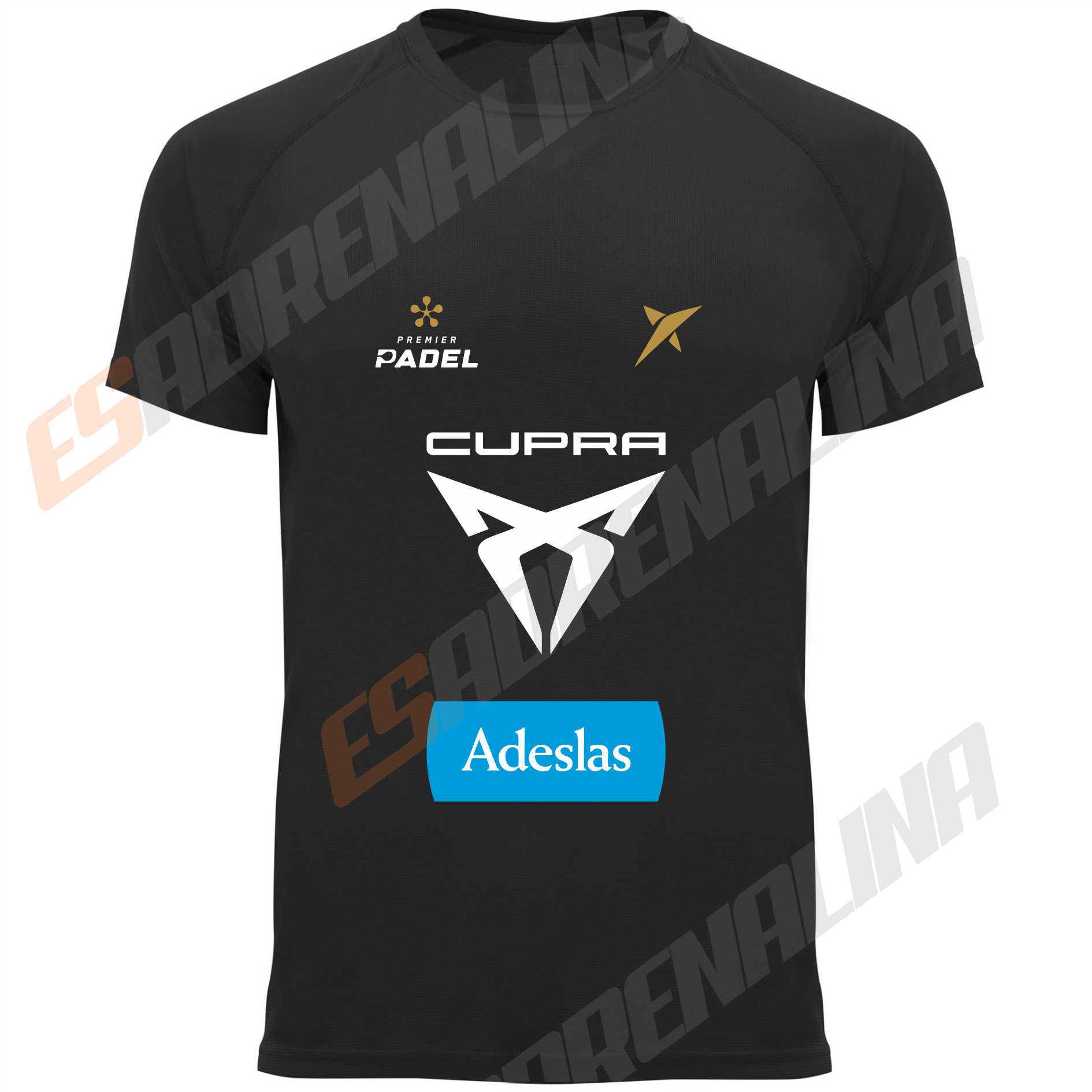 Camiseta Padel negra Jon Sanz frontal