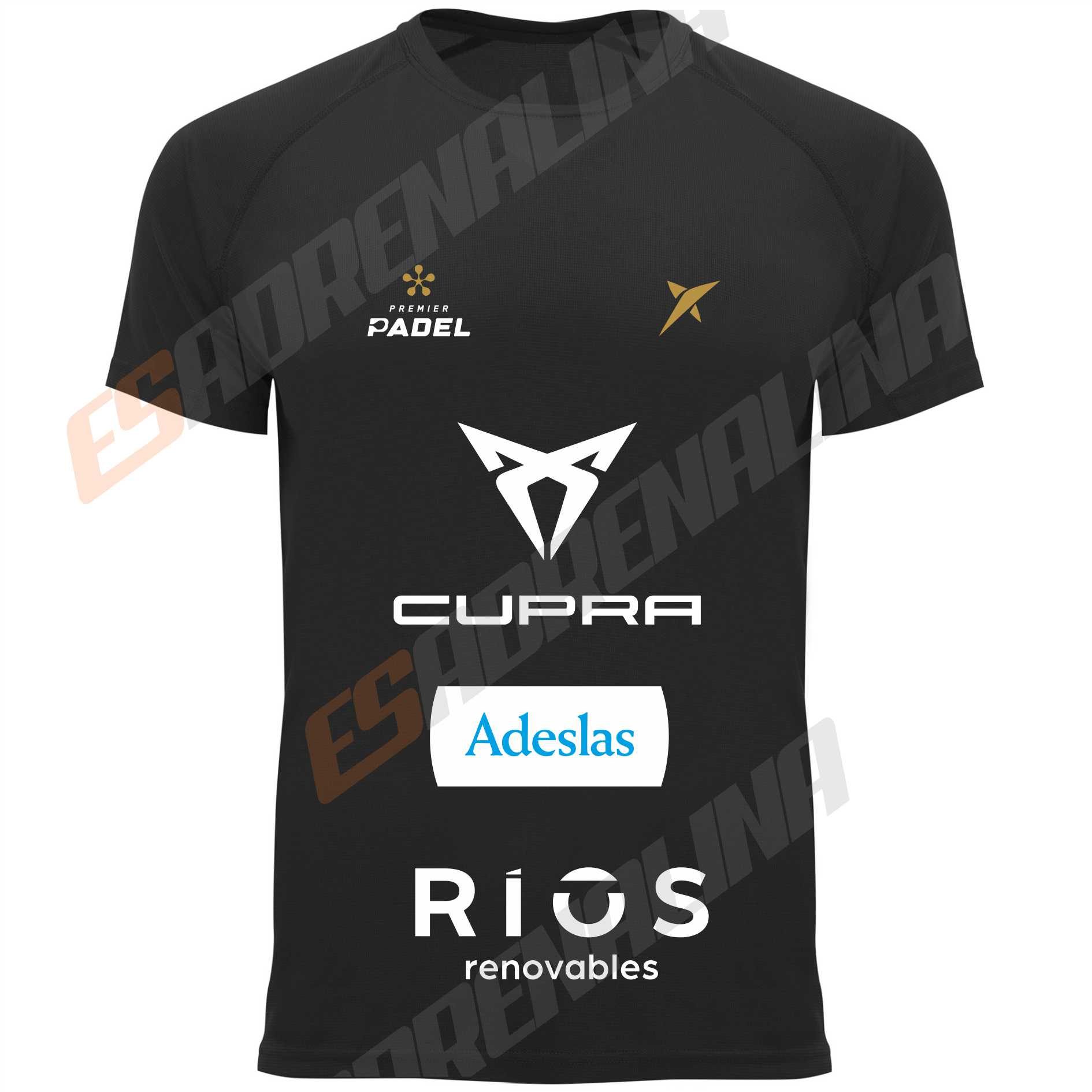 camiseta negra jon sanz premier padel