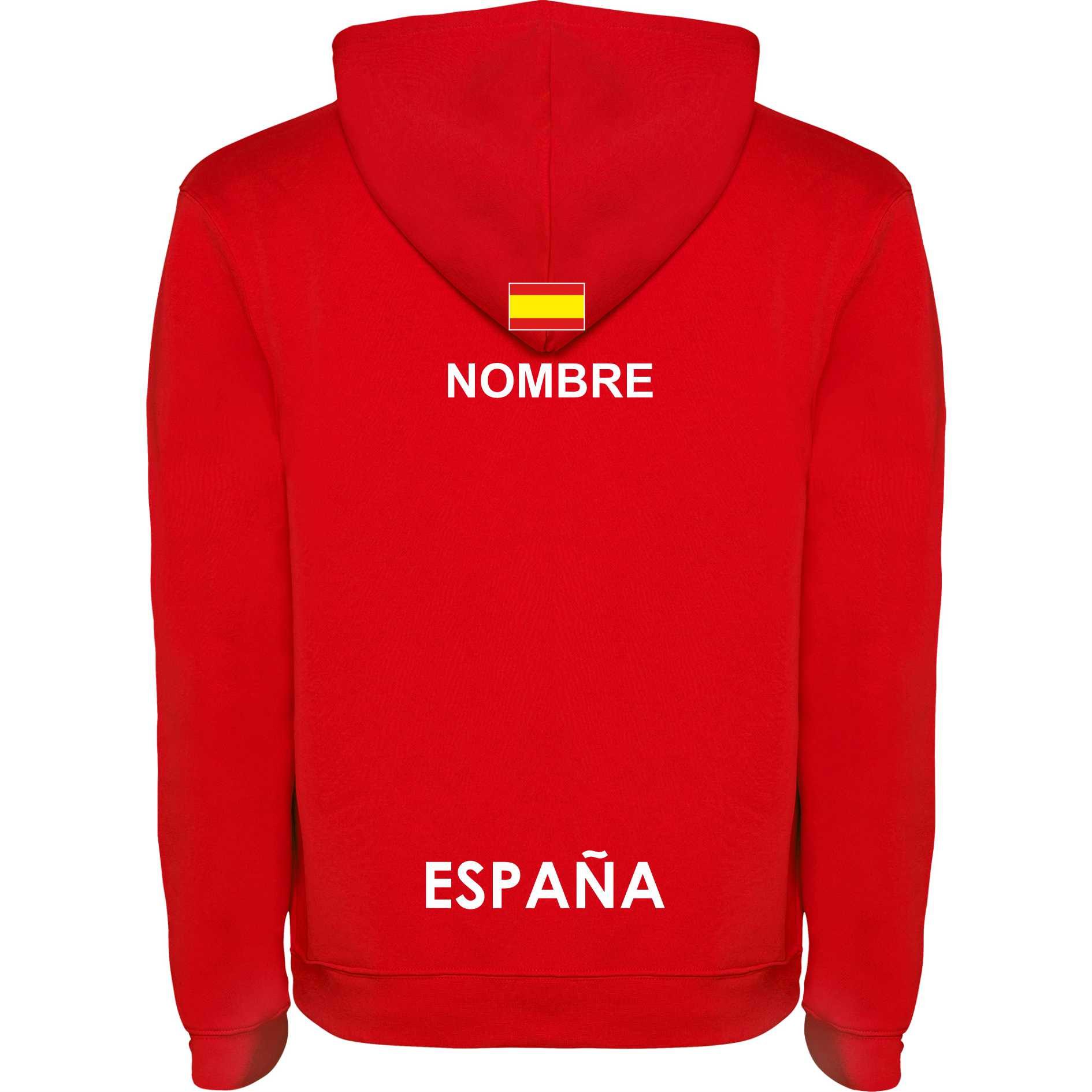 sudadera roja capucha mundial de padel 2025 vista posterior