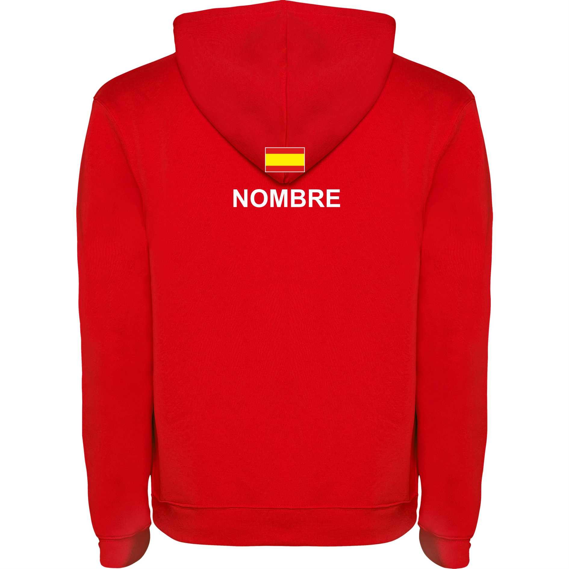 sudadera roja capucha mundial de padel vista posterior
