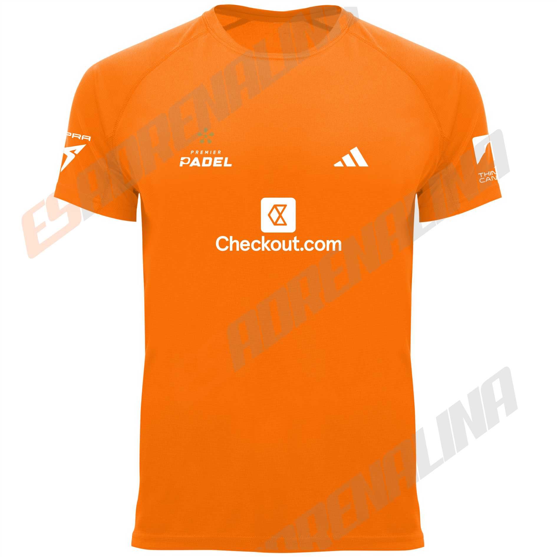 Camiseta de pádel técnica naranja ale galán personalizada