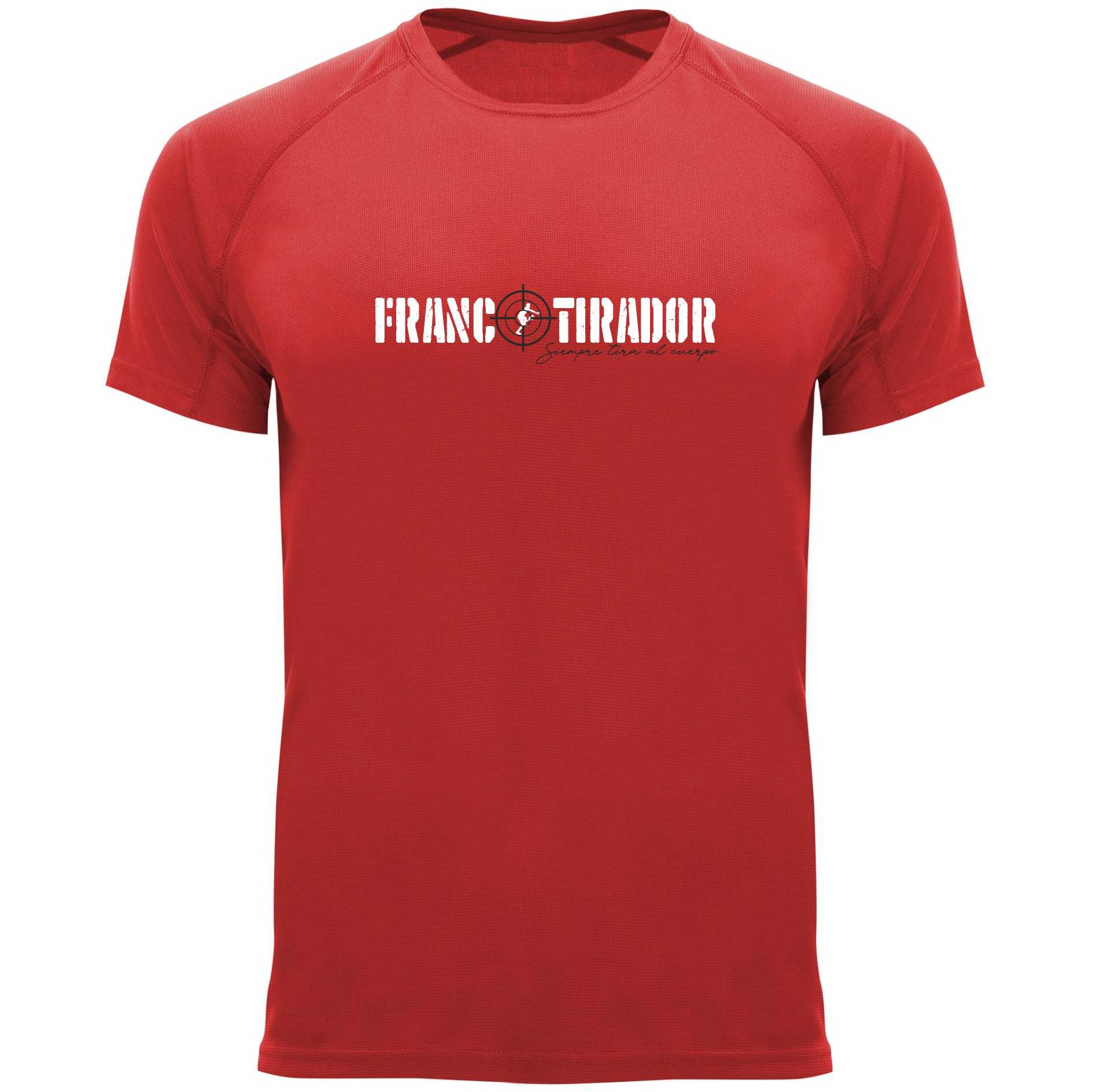 camiseta roja francotirador tira al cuerpo