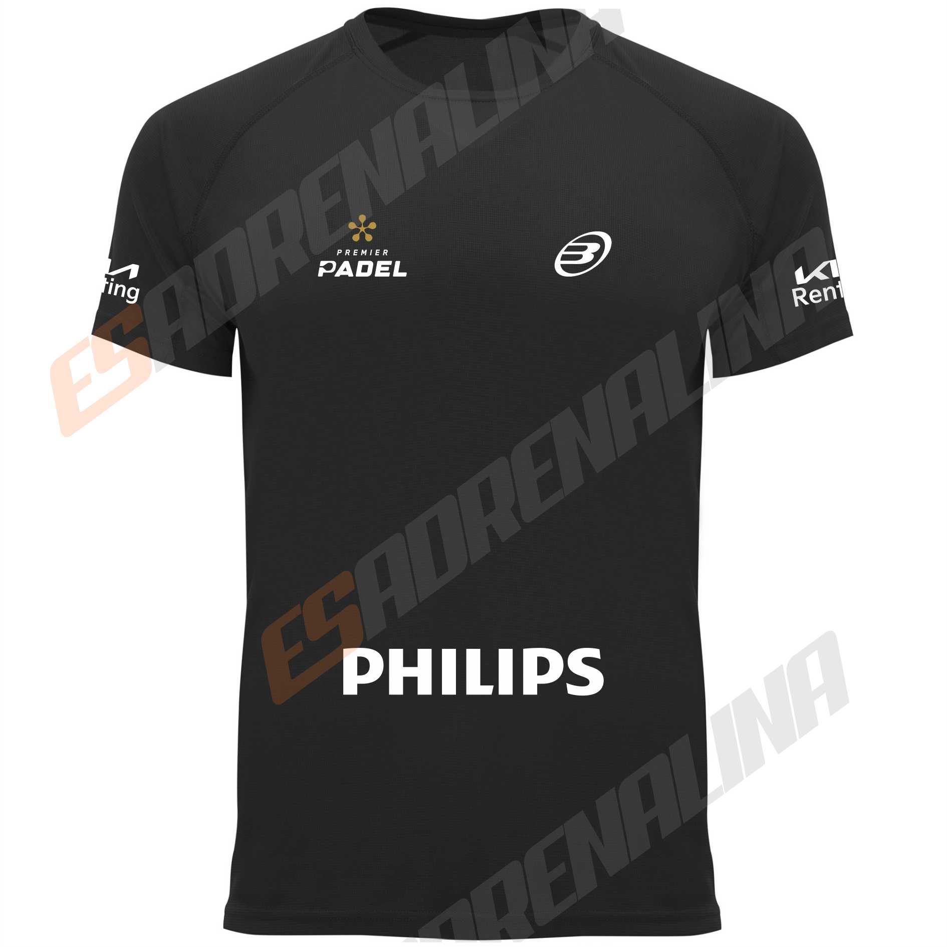 camiseta de padel negra di nenno delantera personalizada