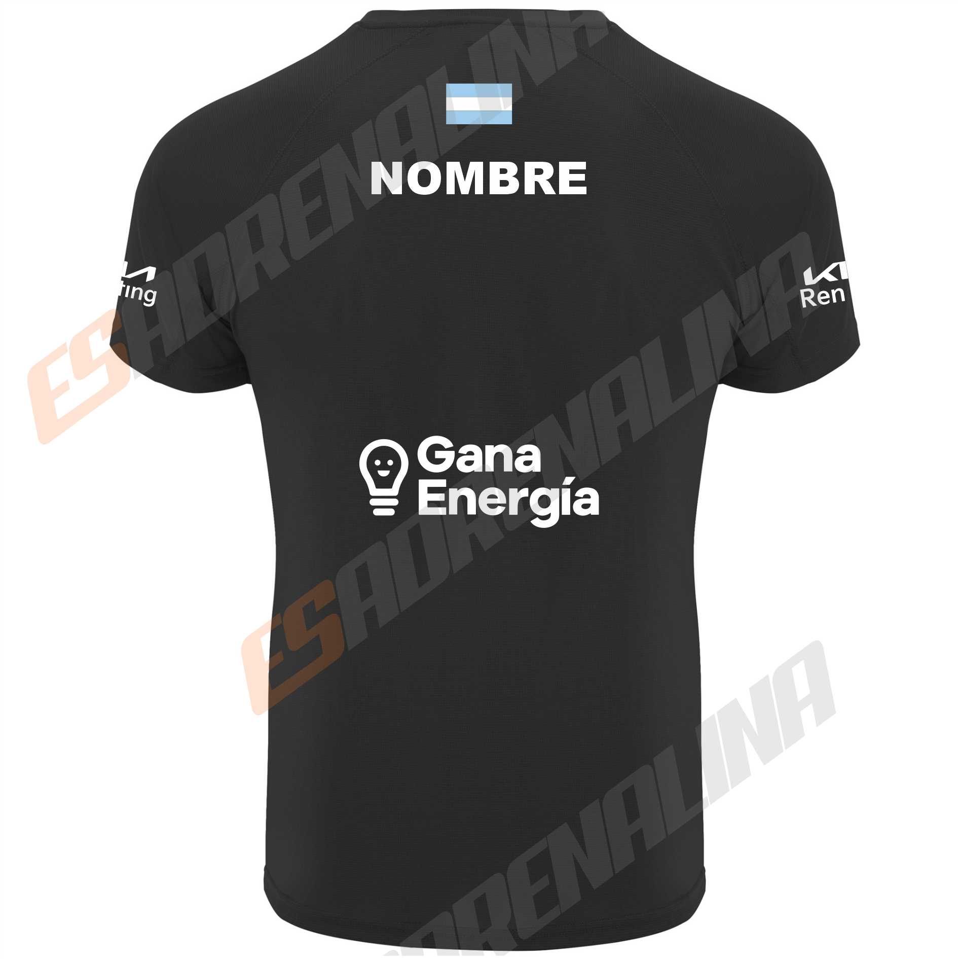 camiseta de padel negra di nenno posterior personalizada