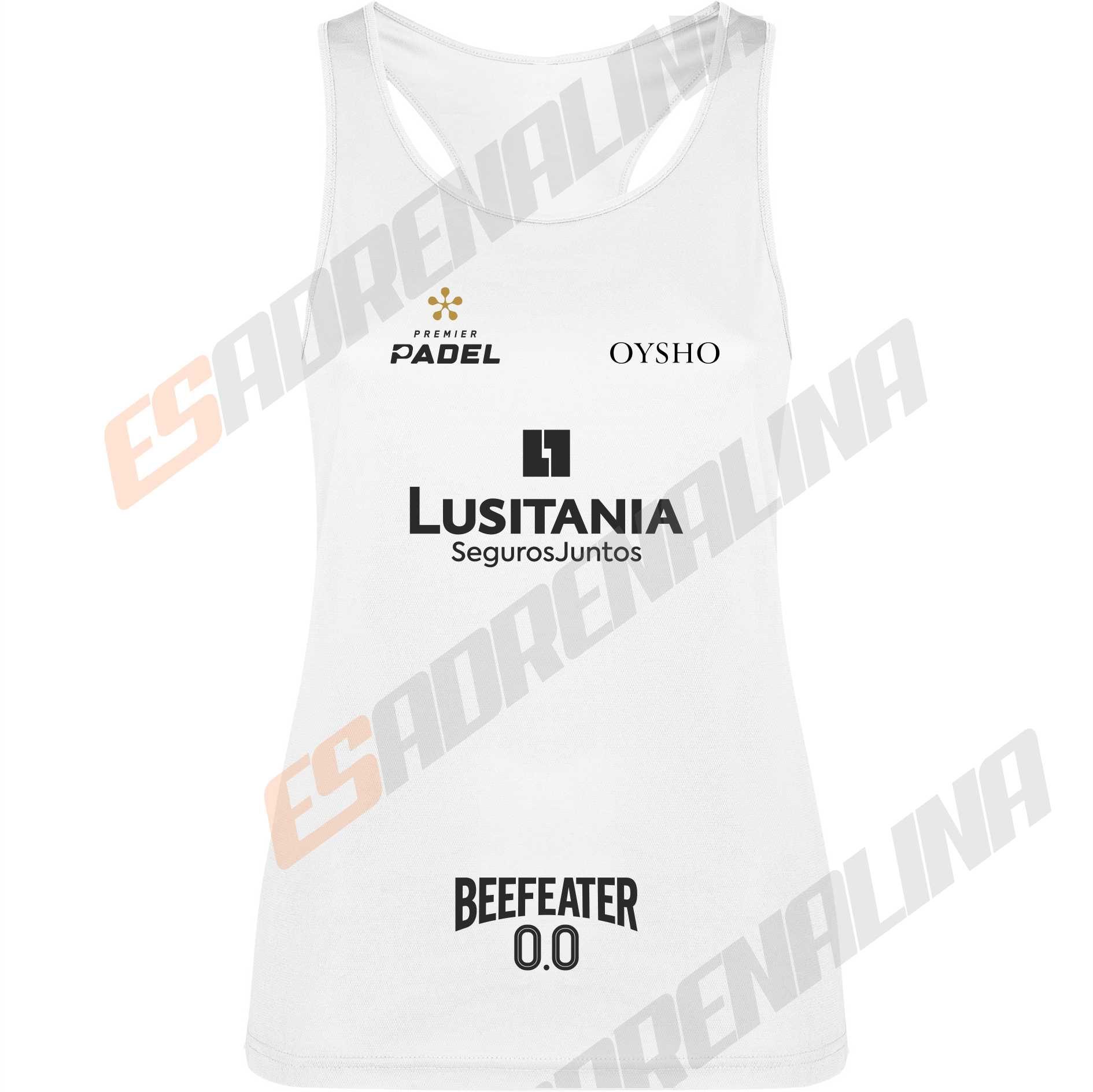camiseta padel tirantes blanco Sofia