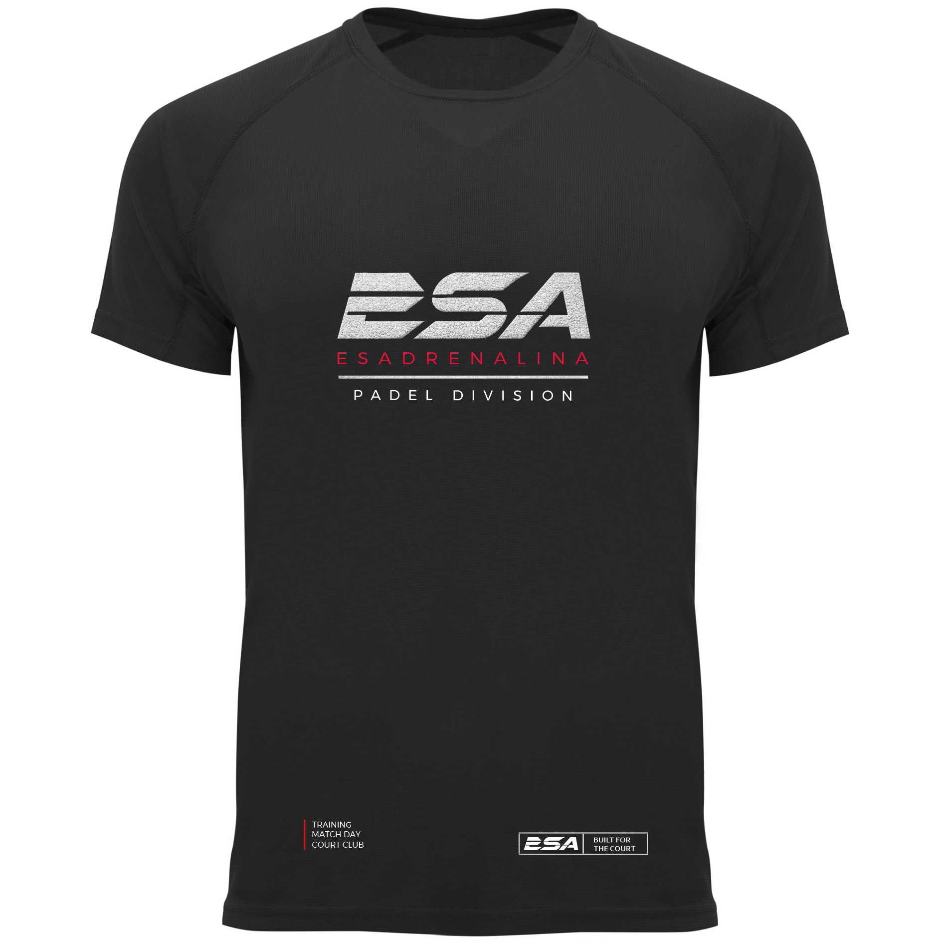 camiseta de padel negra esa delantero