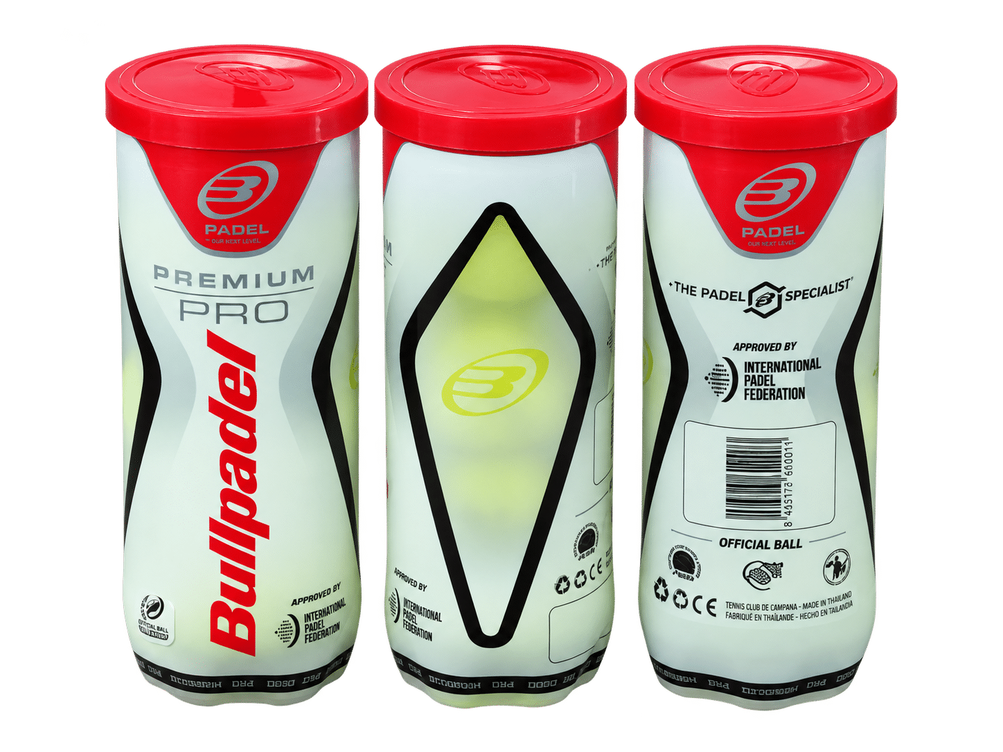 pack de 3 botes de pelotas bullpadel