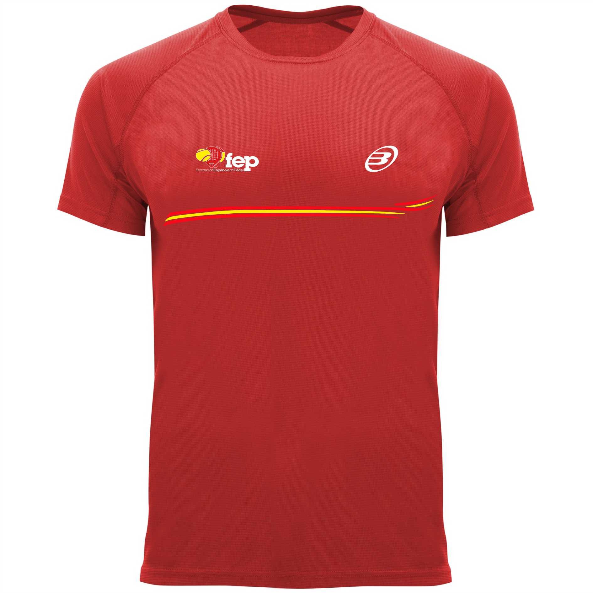 camiseta roja mundial de padel delantera
