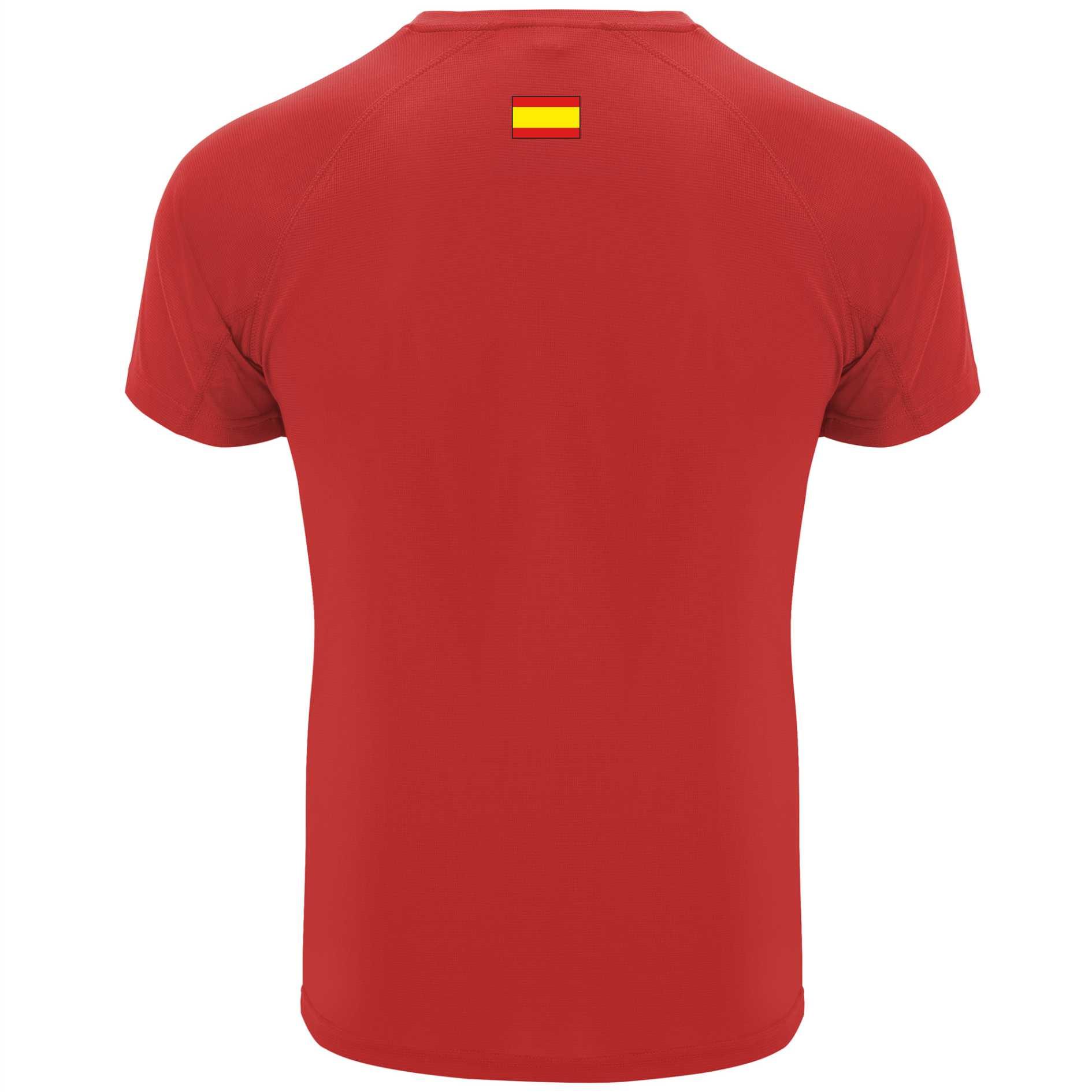 camiseta roja mundial de padel trasera