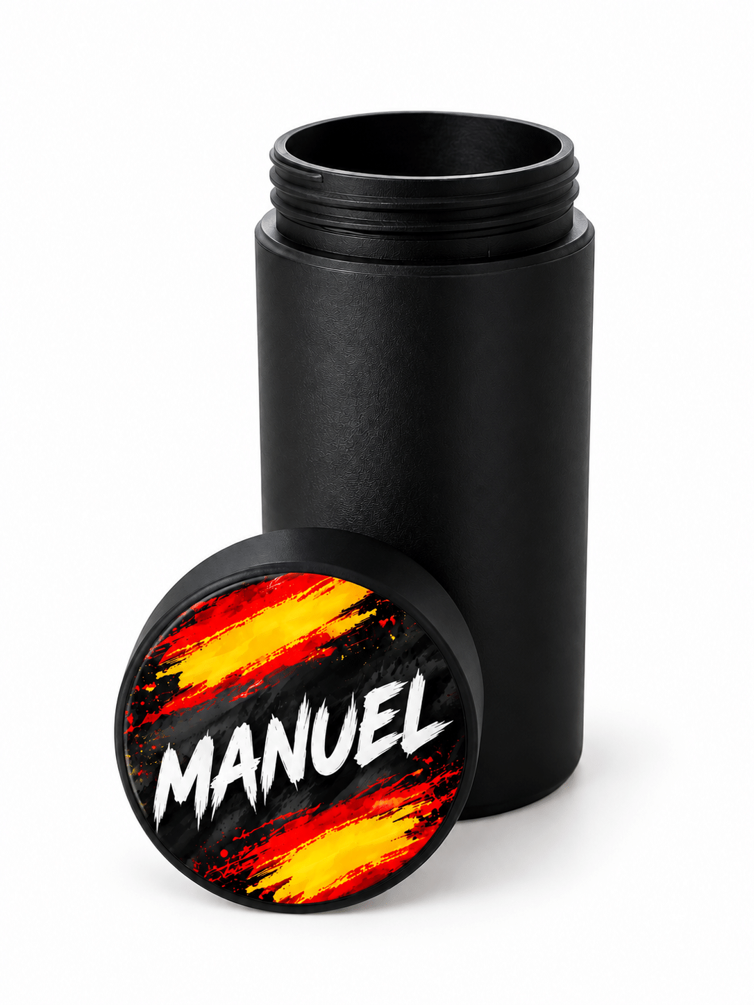 Porta overgrip negro personalizado bandera y nombre