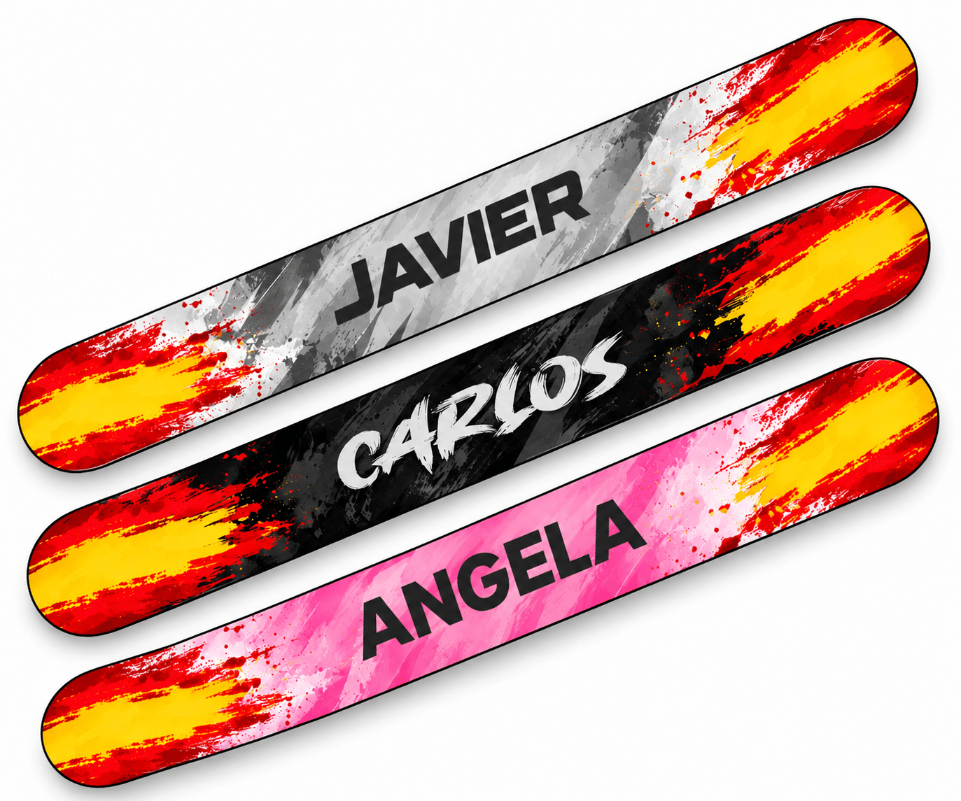 protectores de pala nombre y bandera varios colores